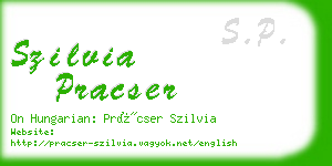 szilvia pracser business card